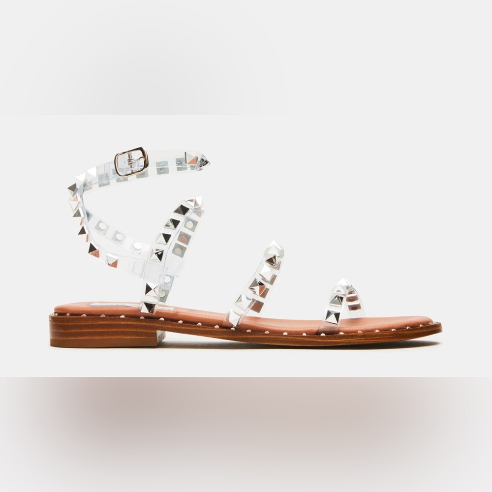 Steve Madden travel clear sandals, worn once, great condition!
